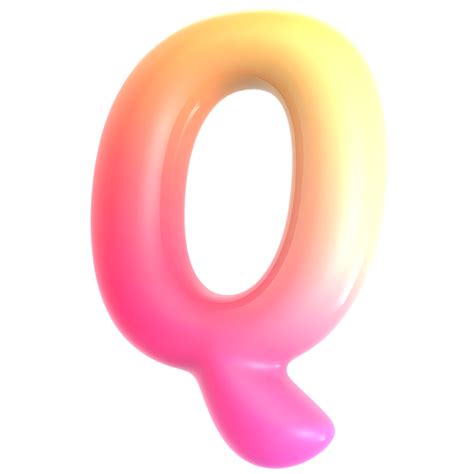Gradient letter Q font 3d render 48025977 PNG