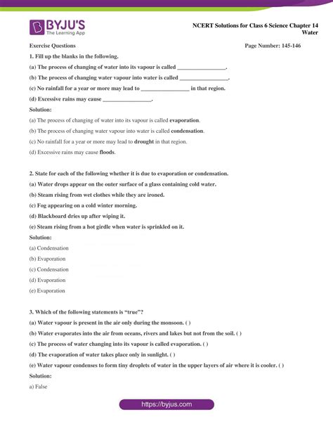 Class 6 Science Water Chapter PDF 的图像结果