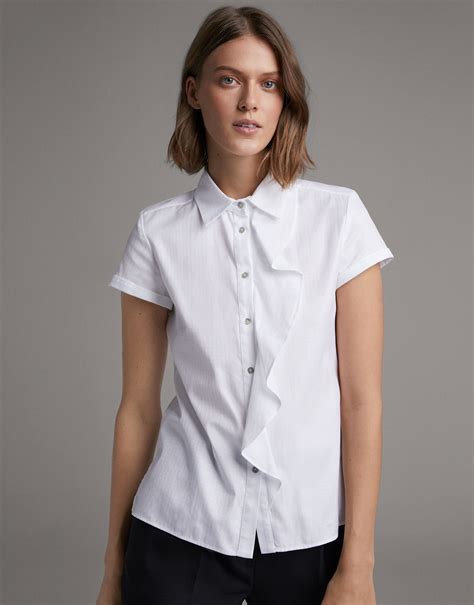 Loose white blouse with short sleeves - Woman | Roberto Verino