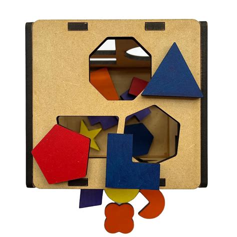 Cube Box Shape Sorter Toys with 15 Colorful shapes – Mini Leaves