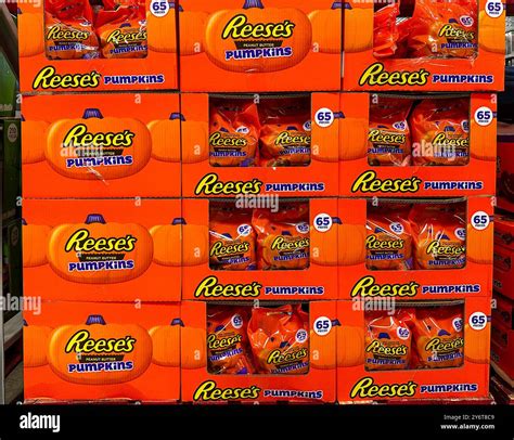Bags of Reese's Peanut Butter Pumpkins Halloween Candy at a Sam's Club ...