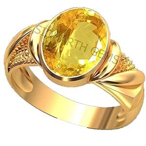 AKSHITA GEMS 10.25 Ratti 9.00 Carat Citrine Ring Sunela Certified ...