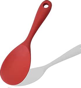 Baskety Non-Stick Rice Spoon Silicone Ladle Soup Spoon with Handle for ...