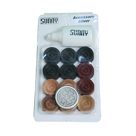 GLS Silver Carrom Coin Set with striker – GLS Sports