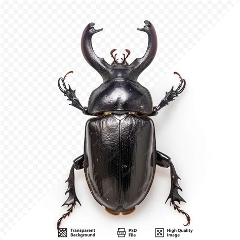 Premium PSD | Large male adult ox beetle or elephant beetle strategus ...