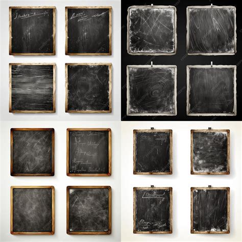 Premium Vector | Set of chalkboard texture vector white backg