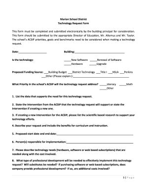 Fillable Online Technology Request Process. Acquiring New & Upgraded ...