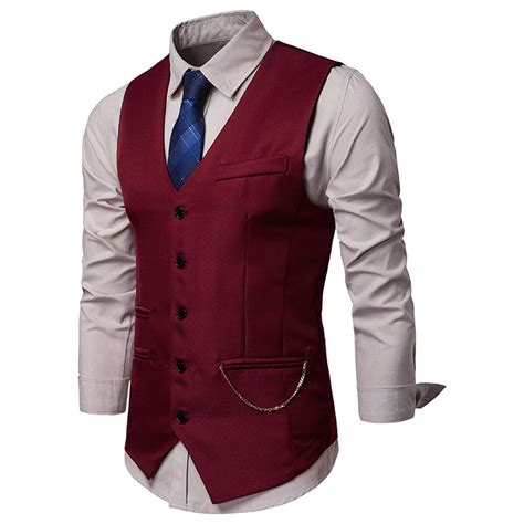 APEXFWDT Men's Casual Dress Suit Vest Slim Fit Business Formal ...
