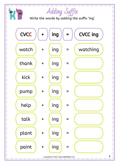 Adding Suffix-ing | Free Phonics Printable Worksheets