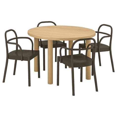 STOCKHOLM 2025 / STOCKHOLM 2025 table and 4 chairs with armrests, oak ...