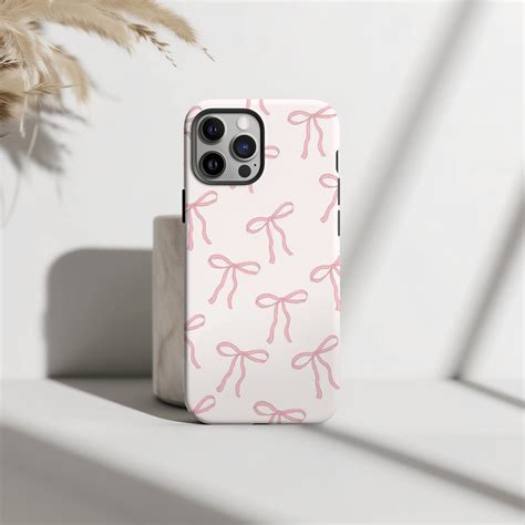 Pink Bow Coquette Phone Case Cute Pattern iPhone 15 14 13 12 11 Pro Max ...