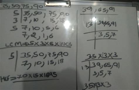 Find the HCF and LCM (by prime factorisation method) of a.39, 65, 91 B ...
