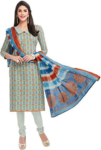 Buy Sandhya Unstitched Pure Cotton Print Dress Material / Churidar Suit ...