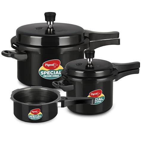 Pigeon by Stovekraft Hard Anodised Aluminium Pressure Cooker Combo