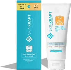 Skinkraft Sunscreen - SPF 50 PA++++ Ultra Matte Sheer Creme + Gel base ...
