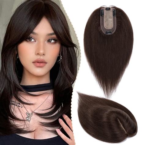 OSEN Dark Brown Hair Topper for Women Thinning Hair without Partition ...