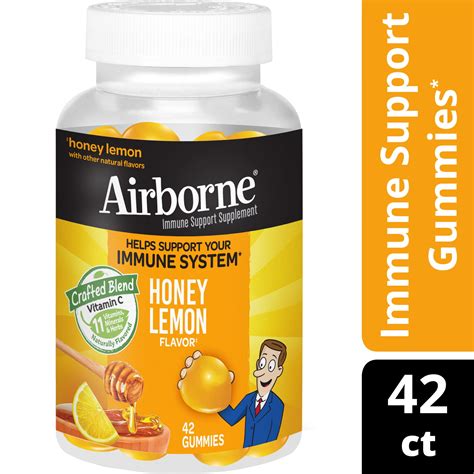 Airborne Adults Immunity Support Chewables, Honey Lemon Flavor Vitamin ...