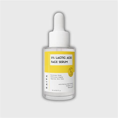 5% Lactic Acid Face Serum | AHA Exfoliant with Hyaluronic Acid | 30 ml ...