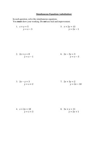 Image result for Simultaneous Equation Steps Using Substitution Math Site Youtube.com