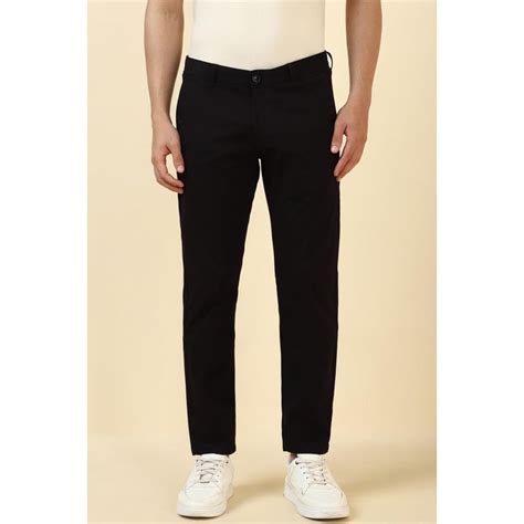 Buy Allen Solly Men Black Solid Casual Trousers Online