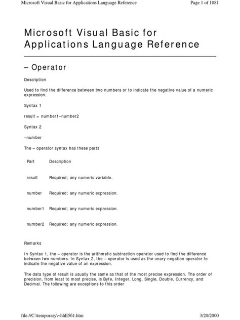 Image result for Excel VBA Language Reference Guide