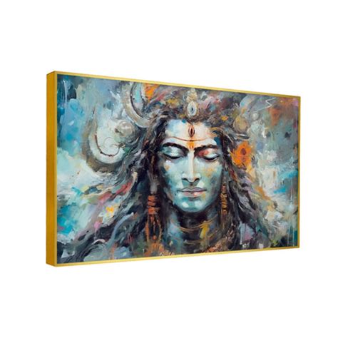 Lord shiva's face with eyes closed Canvas Wall Paintings – Decors Mantra