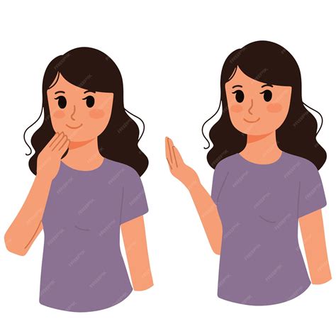 Premium Vector | Disable person gesturing thankyou sign language ...