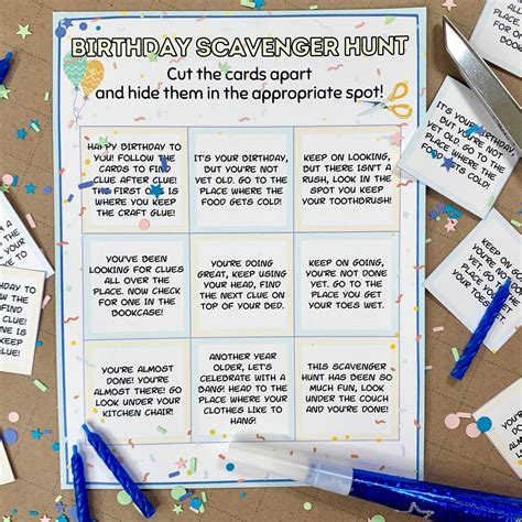 Birthday scavenger hunt photos