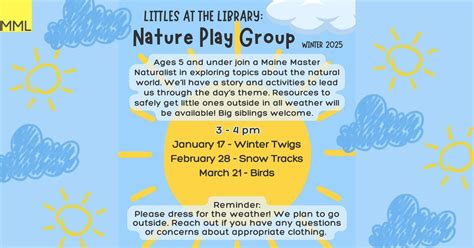 Littles at the Library: Nature Play Group - Winter 2025, 5 Maine Avenue ...