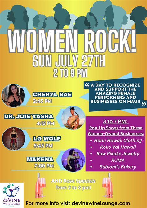 Women Rock! July 2025 - deVine Wine Lounge Maui