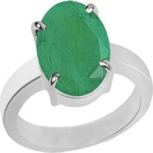 royal enterprise PANNA Metal Emerald Silver Plated Ring Price in India ...