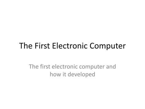 Image result for First Electronic Computer