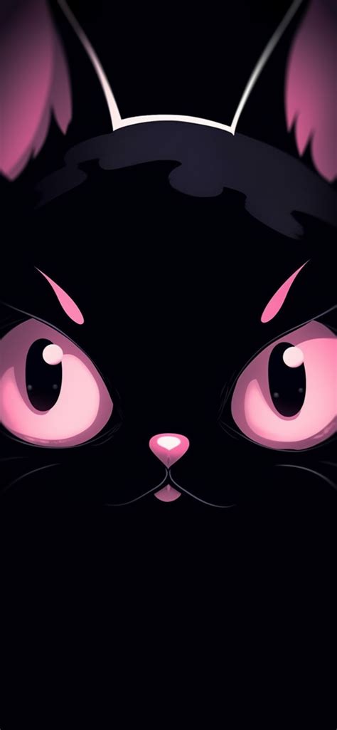 Black & Pink Cat Wallpapers - Cat Aesthetic Wallpapers for iPhone