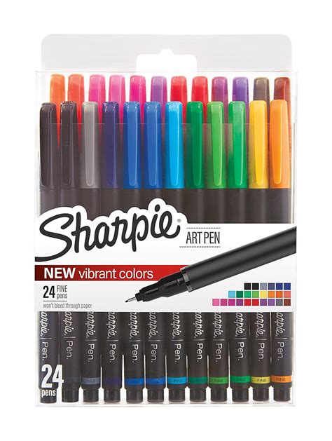 Sharpie Felt Tip Pens Medium Point Art Pen Set (Assorted Colours) 24 ...