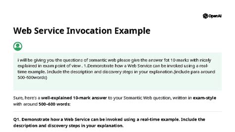 Semantic Web CT2 8M - Web Service Invocation and Architecture Notes ...