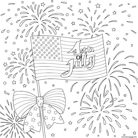 Free Printable 4th Of July Fireworks Coloring Page Coloring Pages