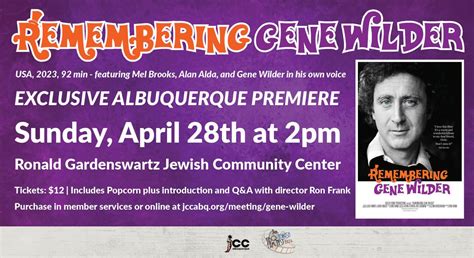 "Remembering Gene Wilder", Film Screening, 5520 Wyoming Blvd NE ...