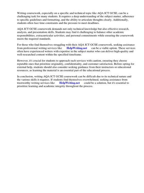 Image result for GCSE Coursework Examples W5