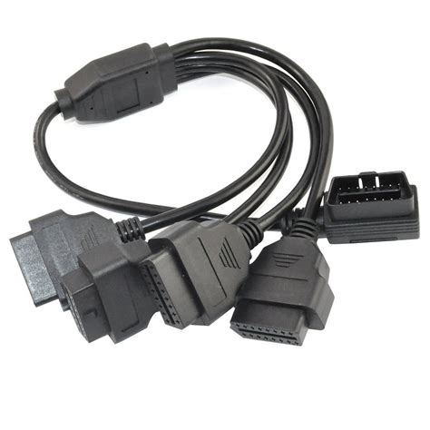 OLLGEN 1.64 Feet 50cm OBD II OBD2 16 Pin Right Angle 1 Male Splitter to ...