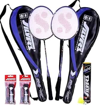Silver's Flex Power (2 Badminton Rackets with Cover, 10 Plastic ...