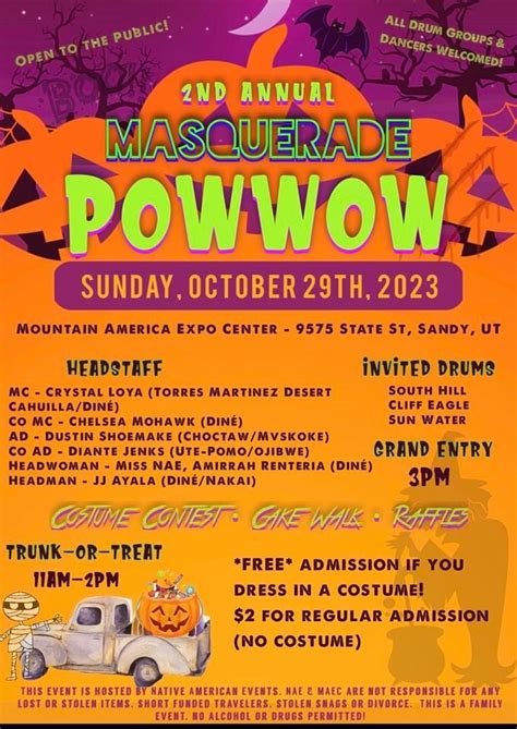 2nd Annual Masquerade Powwow & Trunk or Treat, Mountain America Expo ...