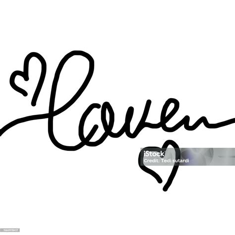 Love Continuous Line Script Cursive Text Lovedoodle Style Stock ...