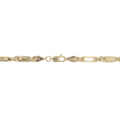 4.1mm Hollow Figarope Link Chain 20.5" Necklace 10k Yellow Gold Peru 5. ...