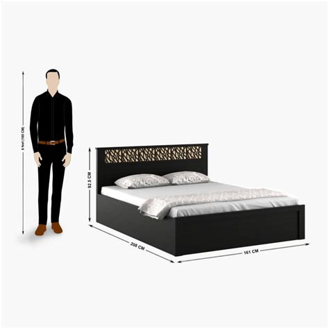 Buy Helios Rhine Ivry Queen Bed with Box Storage - Brown from Helios by ...