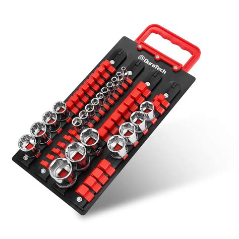 DURATECH Socket Organizer, 48-Piece Portable Socket Holder with Handle ...
