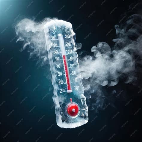 Premium Photo | Thermometer freezing temperatures frozen and cold covered with ice