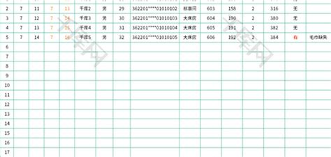 旅客住宿登记表Excel模板_千库网(excelID：174610)