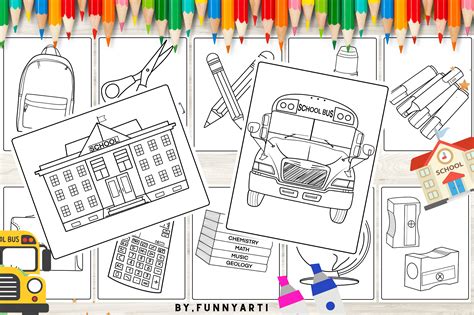 Picture of School Stationery Coloring Pages 的图像结果