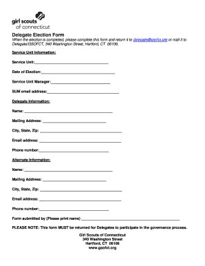 Fillable Online gsofct Delegate Election Form Fax Email Print - pdfFiller