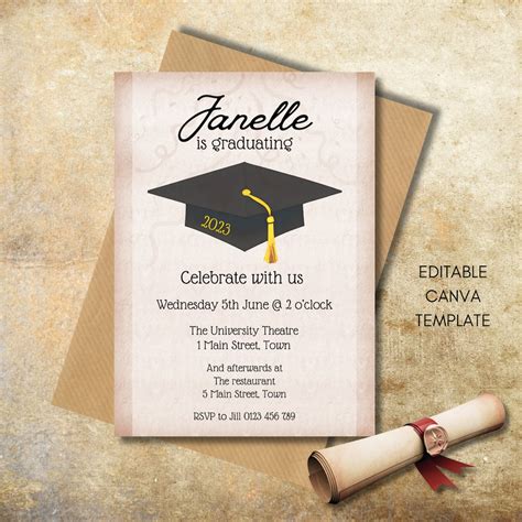 Image result for Free Editable Graduation Invitation Cards